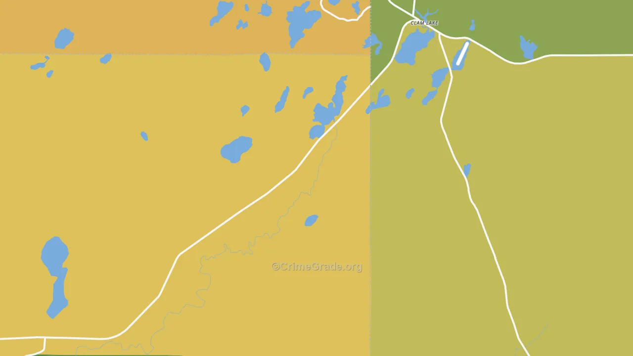Clam Lake, WI Map of Drug-Related Crime Rates
