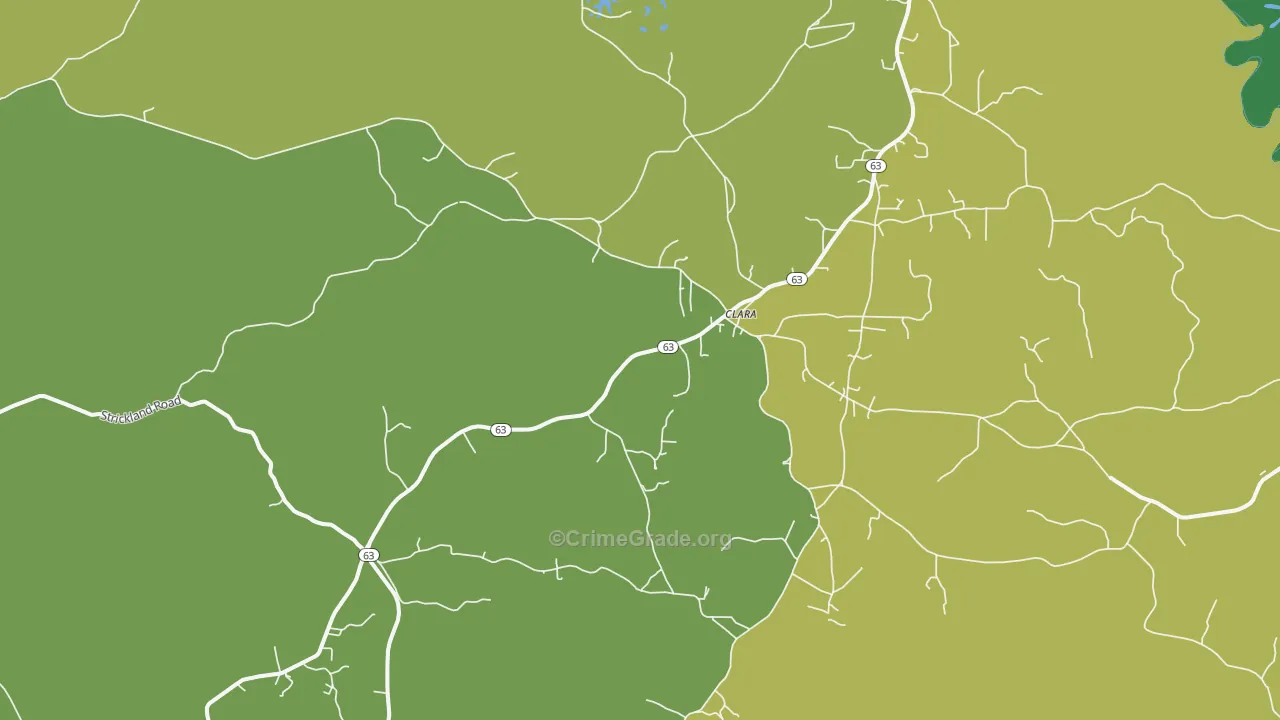 Clara, MS Map of Drug-Related Crime Rates
