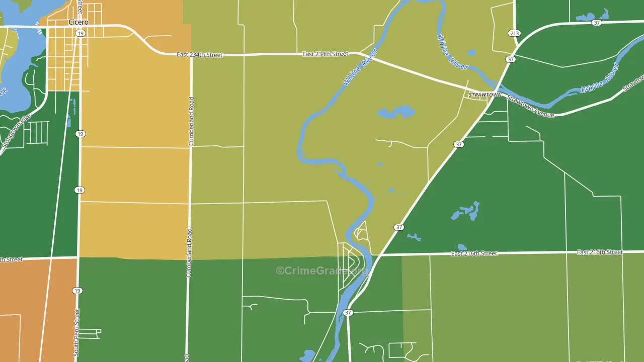 Clare, IN Map of Drug-Related Crime Rates