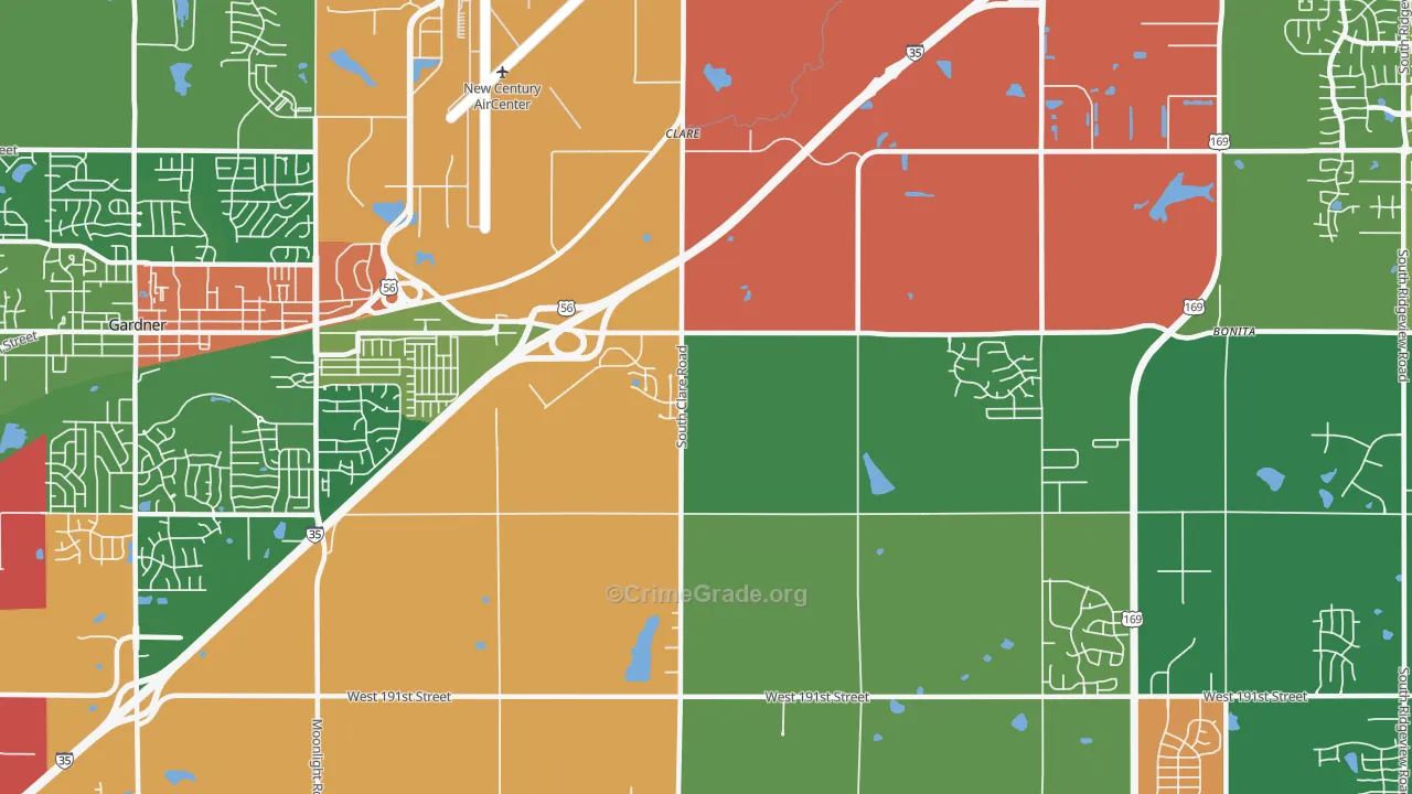 Clare, KS Map of Drug-Related Crime Rates