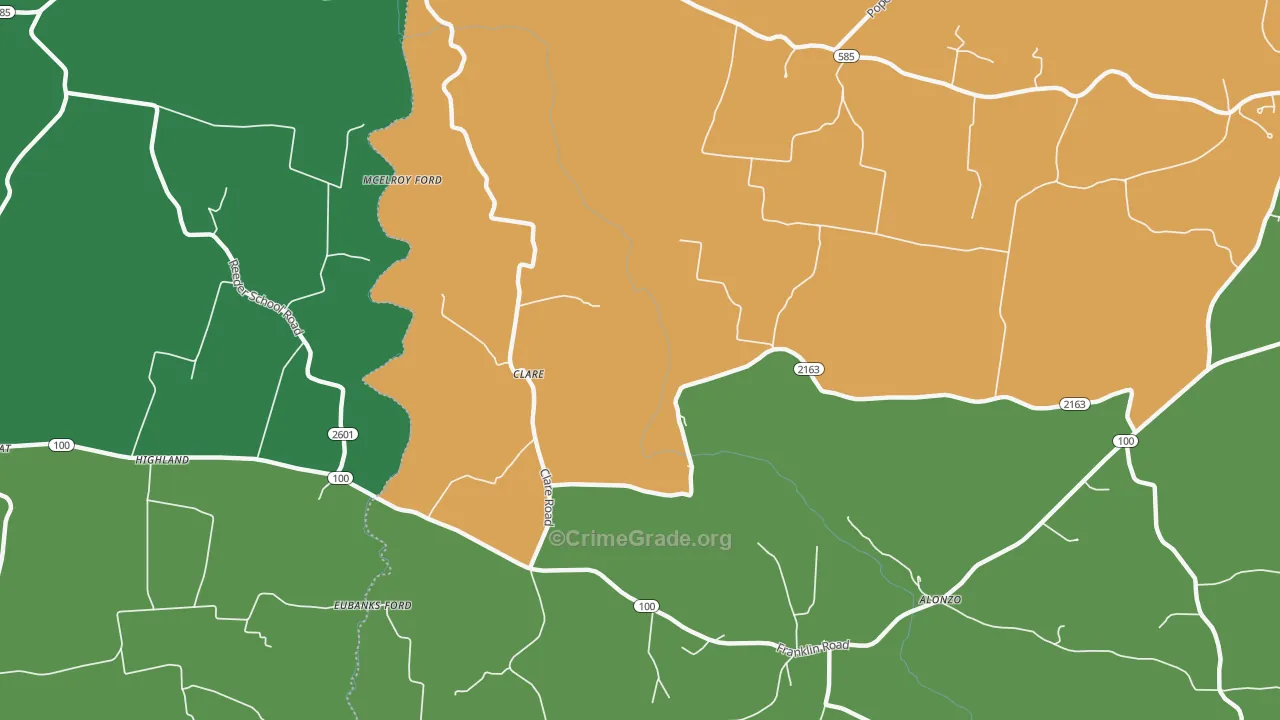Clare, KY Map of Drug-Related Crime Rates