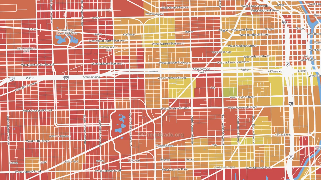 Claremont Cottages, Chicago, IL Map of Drug-Related Crime Rates
