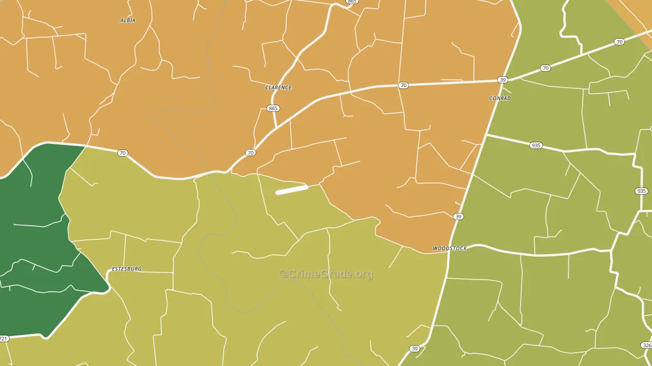 Clarence, KY Map of Drug-Related Crime Rates