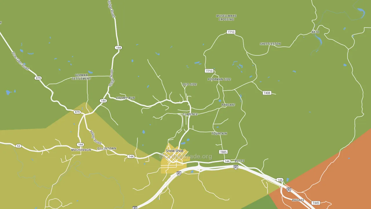 Clarence, PA Map of Drug-Related Crime Rates
