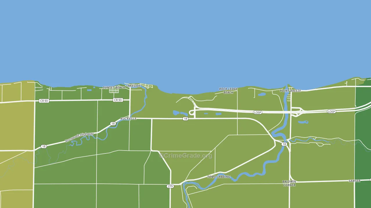 Clarendon, NY Map of Drug-Related Crime Rates