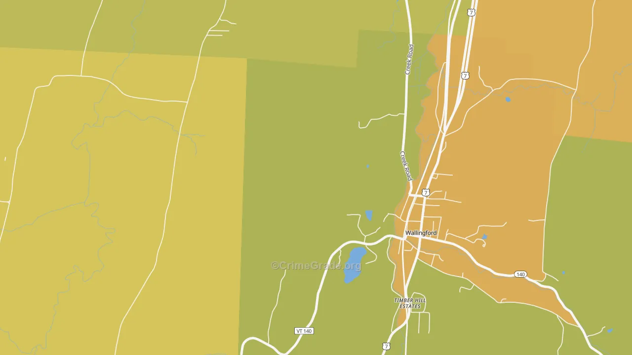 Clarendon, VT Map of Drug-Related Crime Rates