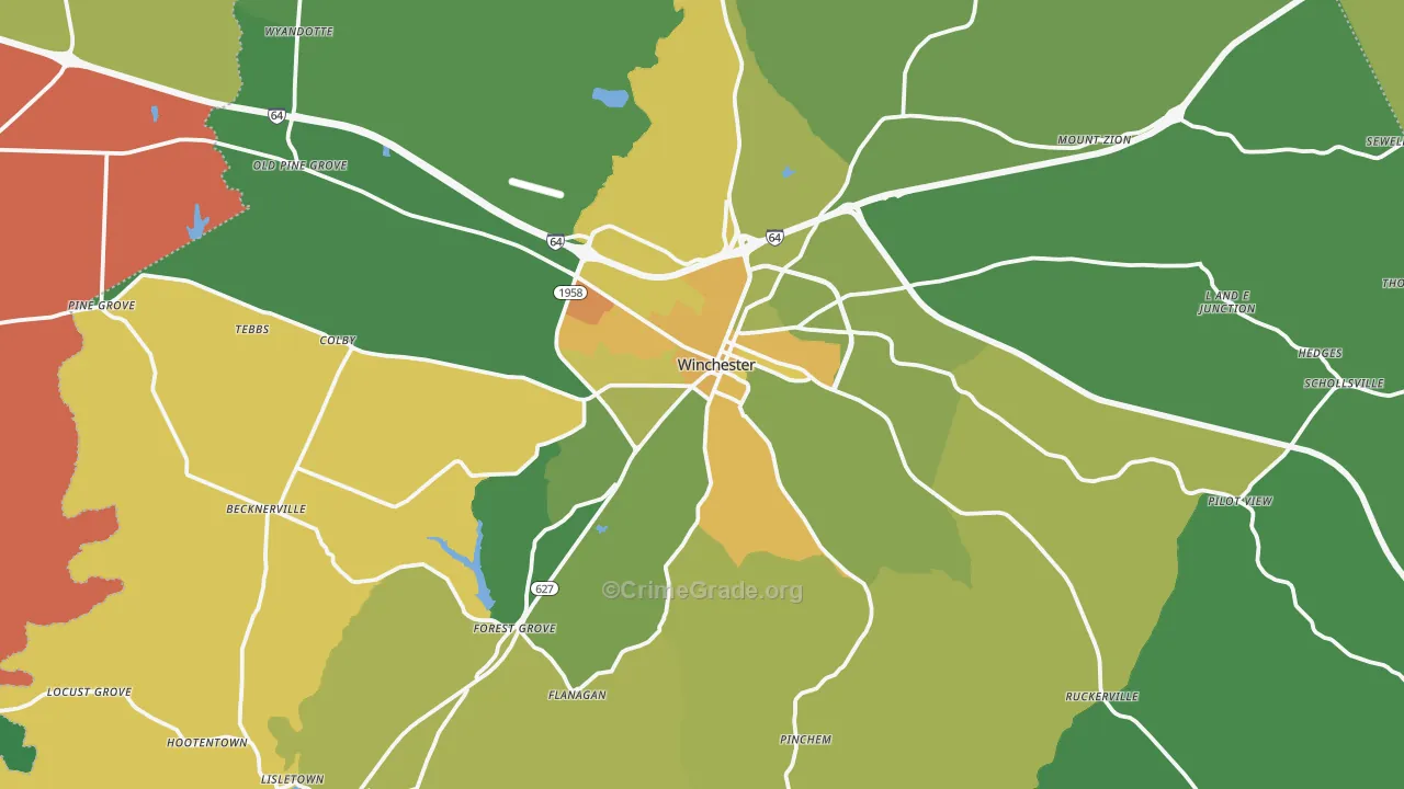 Clark County, KY Map of Drug-Related Crime Rates