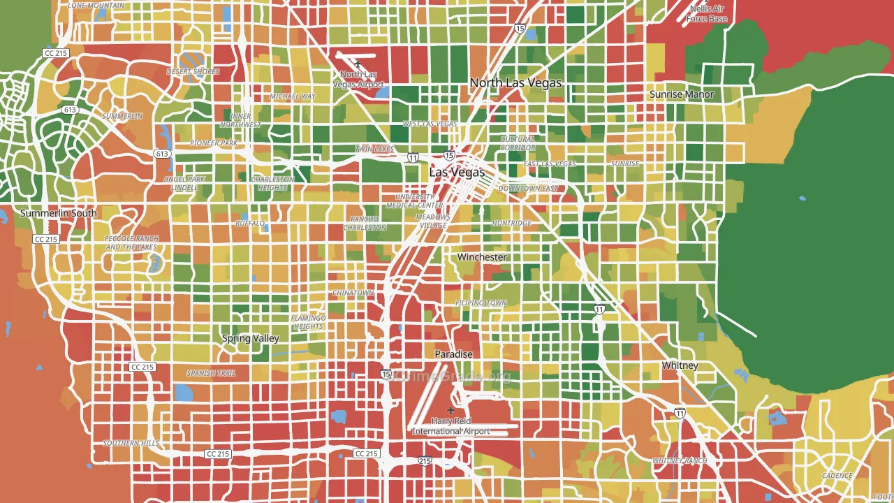 Clark County, NV Map of Drug-Related Crime Rates