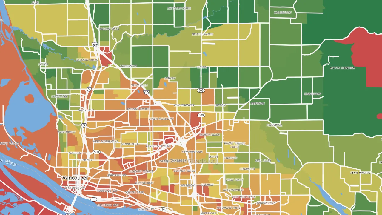 Clark County, WA Map of Drug-Related Crime Rates
