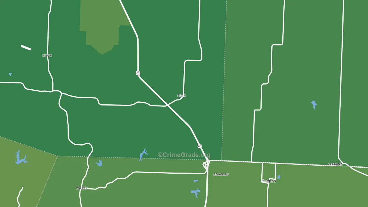 Clark, MO Map of Drug-Related Crime Rates