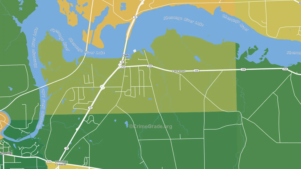 Clark, PA Map of Drug-Related Crime Rates
