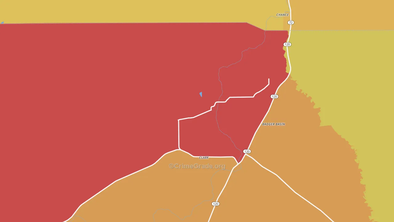 Clark, WY Map of Drug-Related Crime Rates