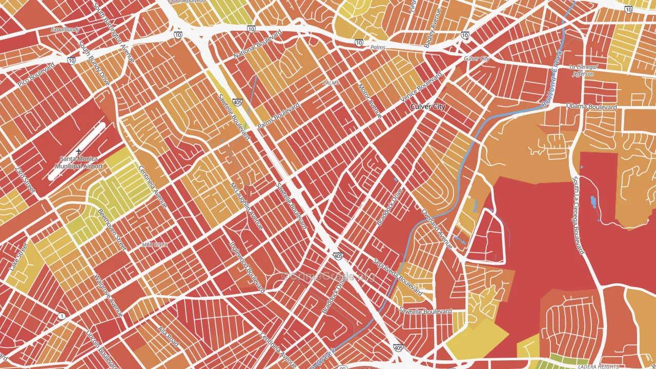 Clarkdale, Culver City, CA Map of Drug-Related Crime Rates