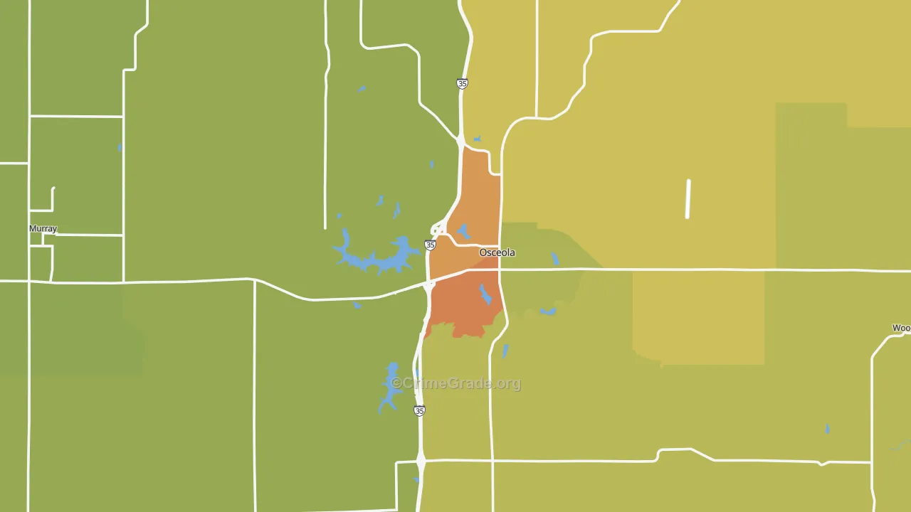 Clarke County, IA Map of Drug-Related Crime Rates
