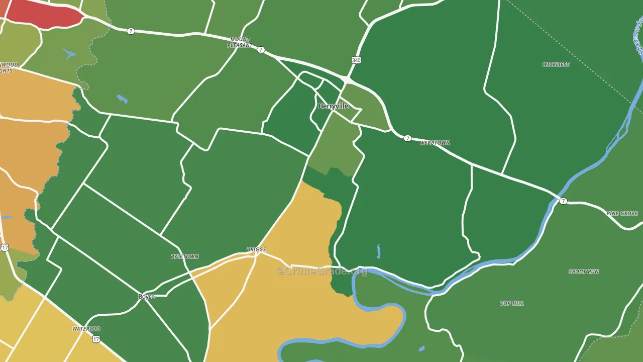 Clarke County, VA Map of Drug-Related Crime Rates
