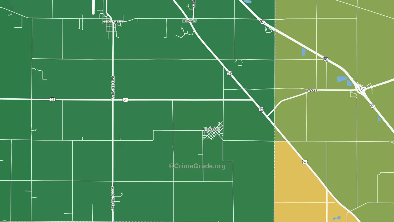 Clarks Hill, IN Map of Drug-Related Crime Rates