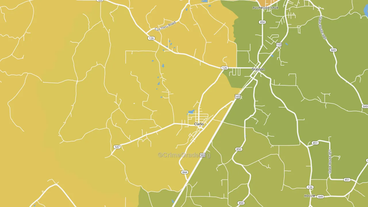 Clarks, LA Map of Drug-Related Crime Rates