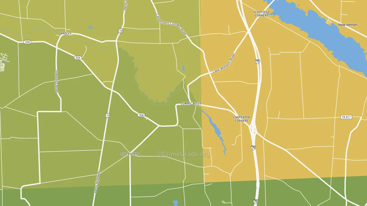 Clarks Mills, PA Map of Drug-Related Crime Rates
