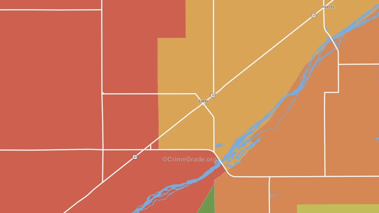Clarks, NE Map of Drug-Related Crime Rates