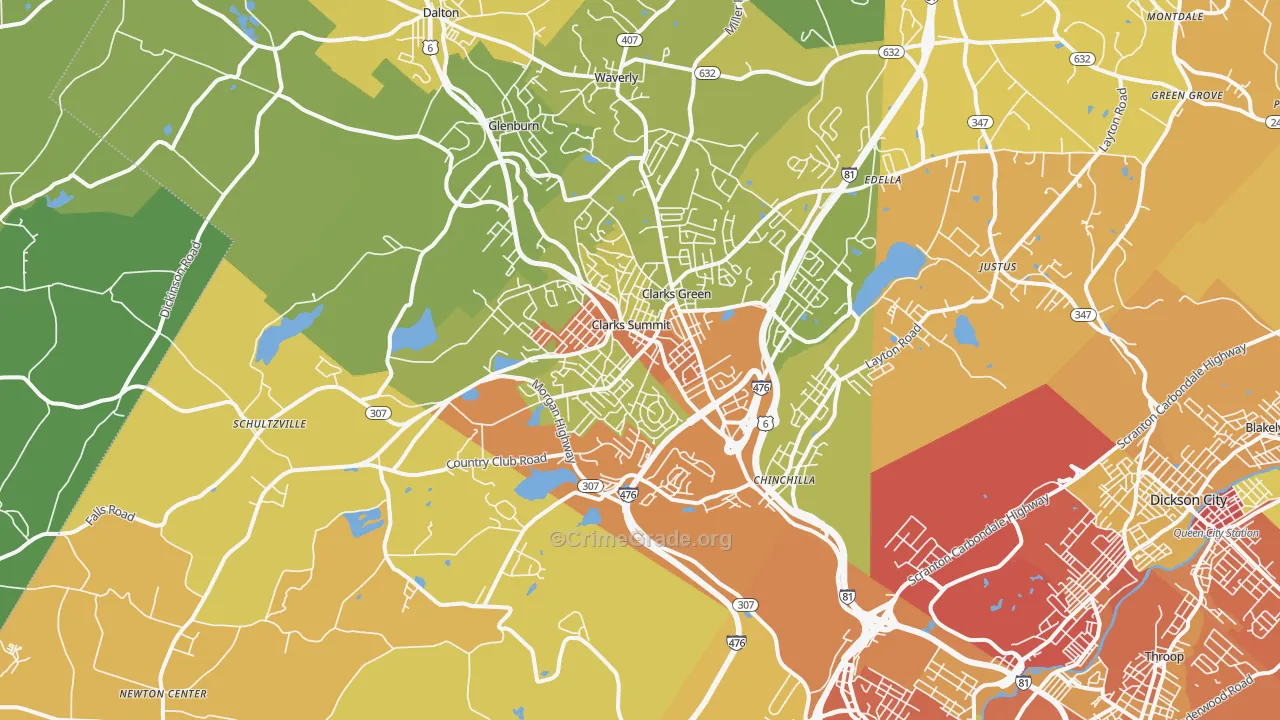 Clarks Summit, PA Map of Drug-Related Crime Rates