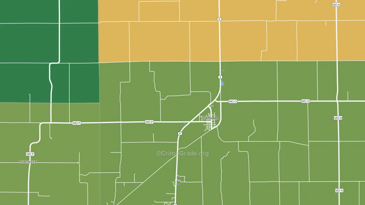 Clarksdale, MO Map of Drug-Related Crime Rates