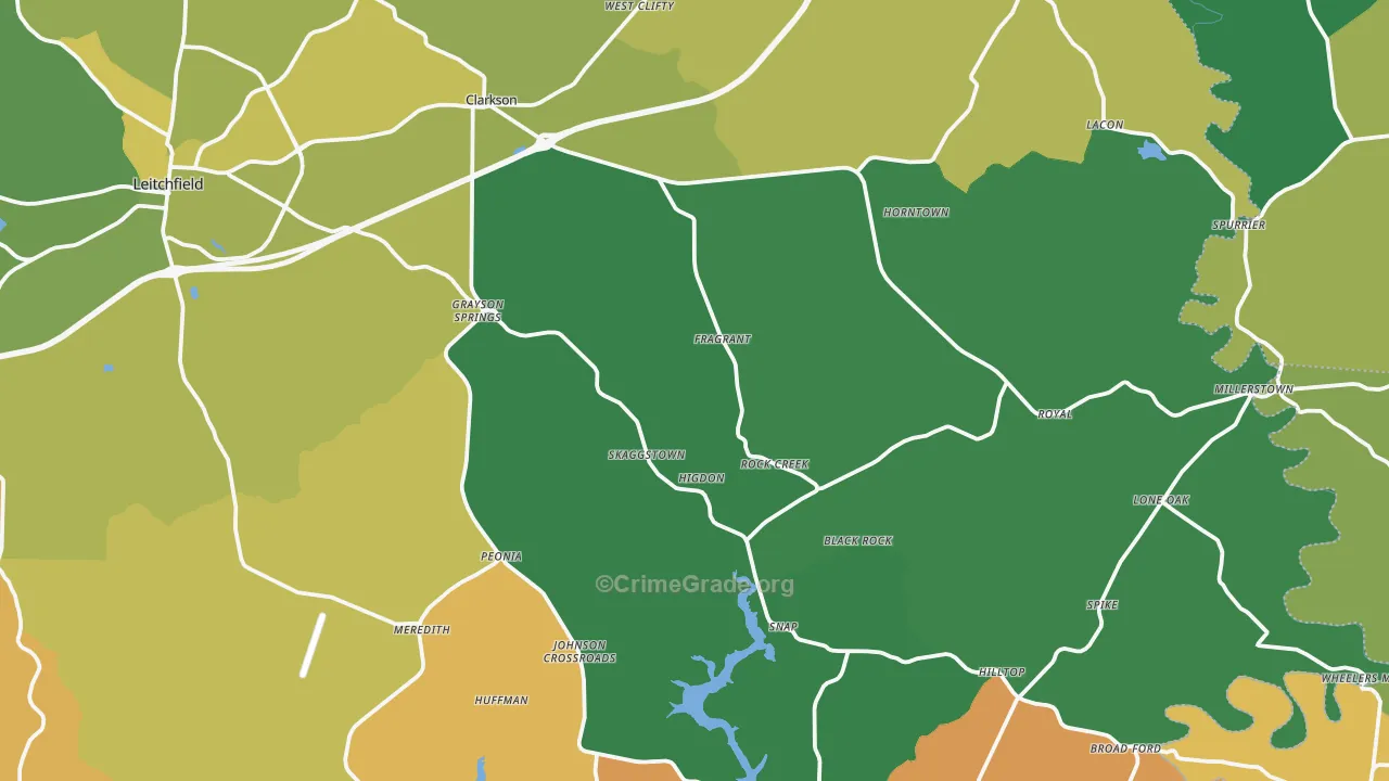 Clarkson, KY Map of Drug-Related Crime Rates