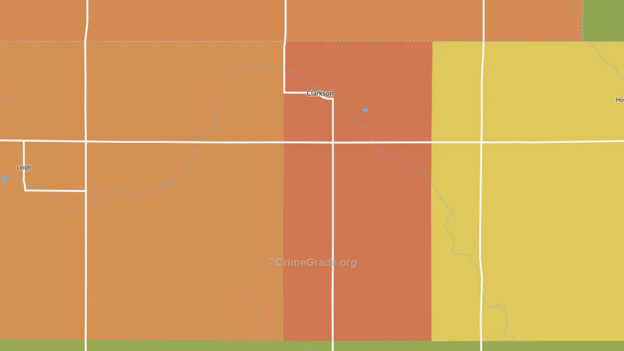 Clarkson, NE Map of Drug-Related Crime Rates
