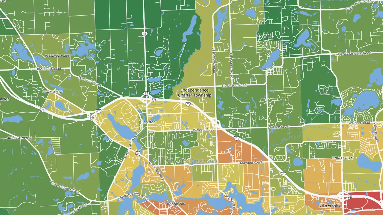 Clarkston, MI Map of Drug-Related Crime Rates