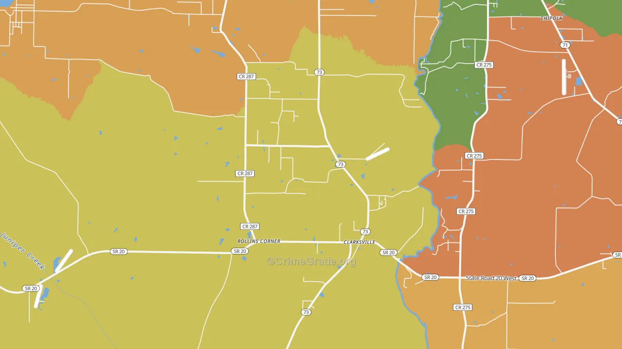 Clarksville, FL Map of Drug-Related Crime Rates