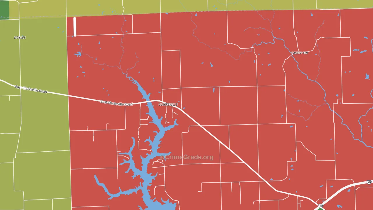 Clarksville, IL Map of Drug-Related Crime Rates