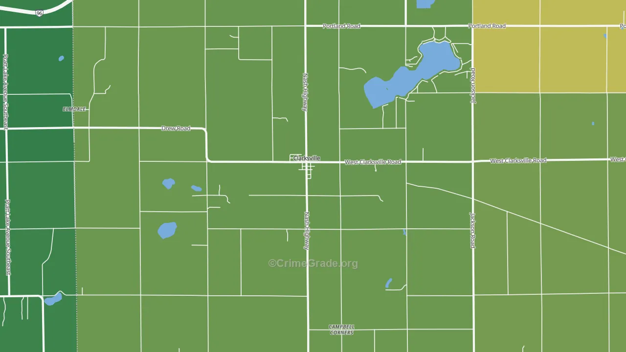 Clarksville, MI Map of Drug-Related Crime Rates