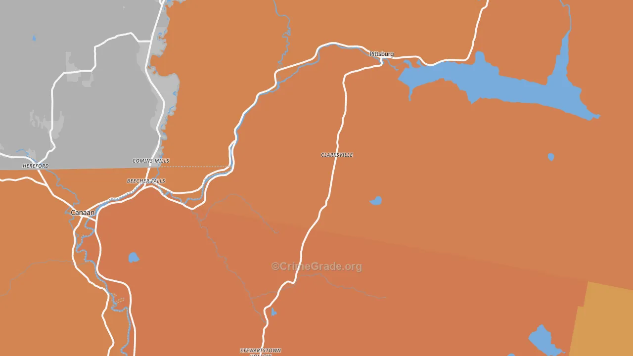 Clarksville, NH Map of Drug-Related Crime Rates
