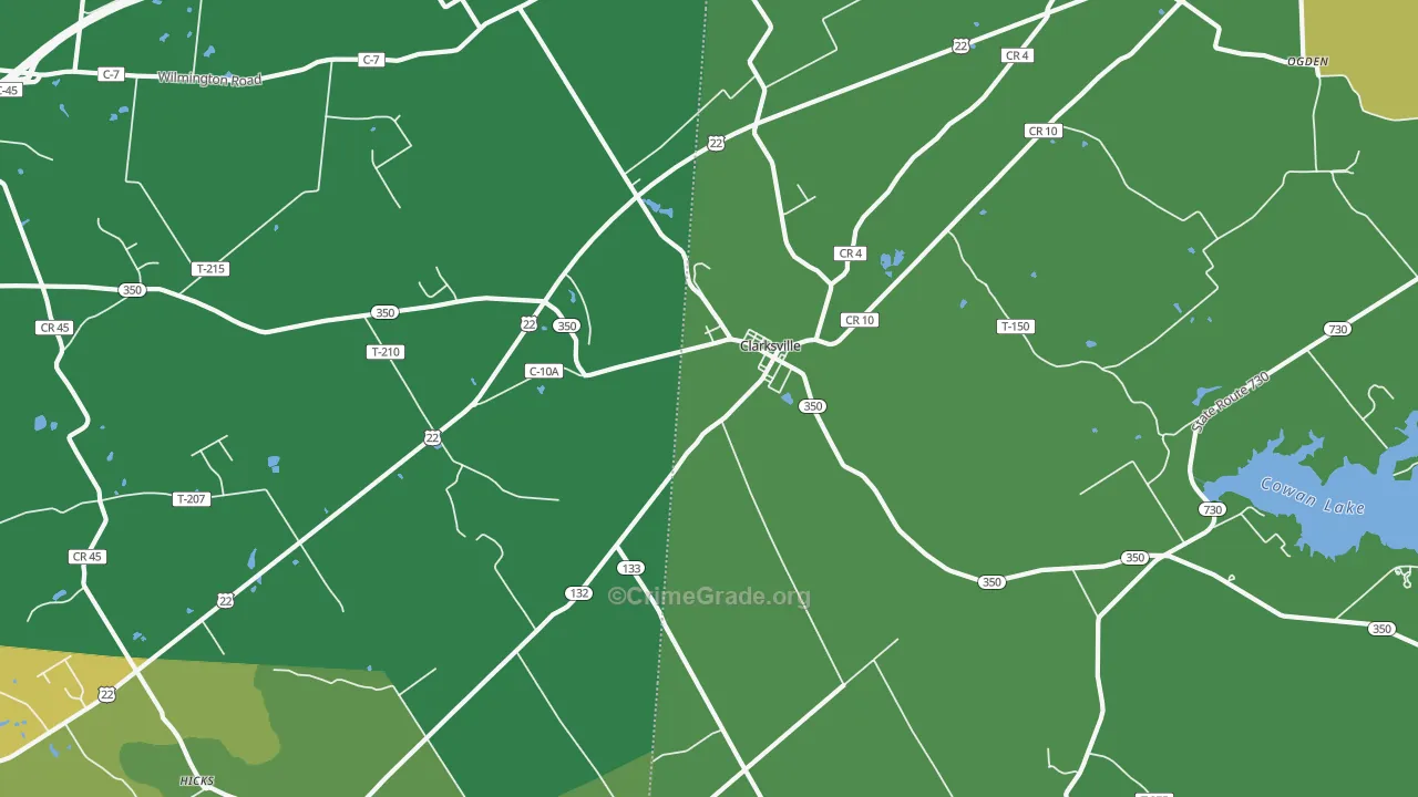 Clarksville, OH Map of Drug-Related Crime Rates