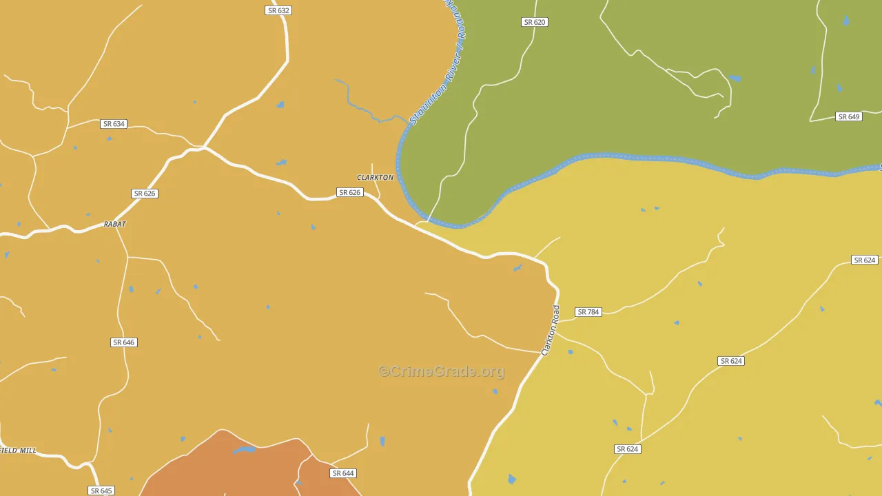 Clarkton, VA Map of Drug-Related Crime Rates