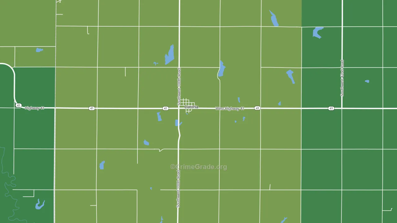 Clatonia, NE Map of Drug-Related Crime Rates
