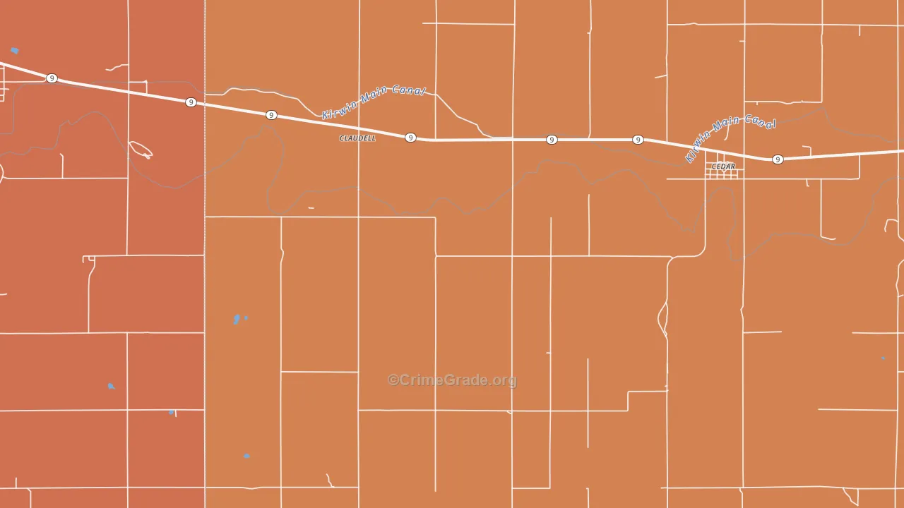 Claudell, KS Map of Drug-Related Crime Rates