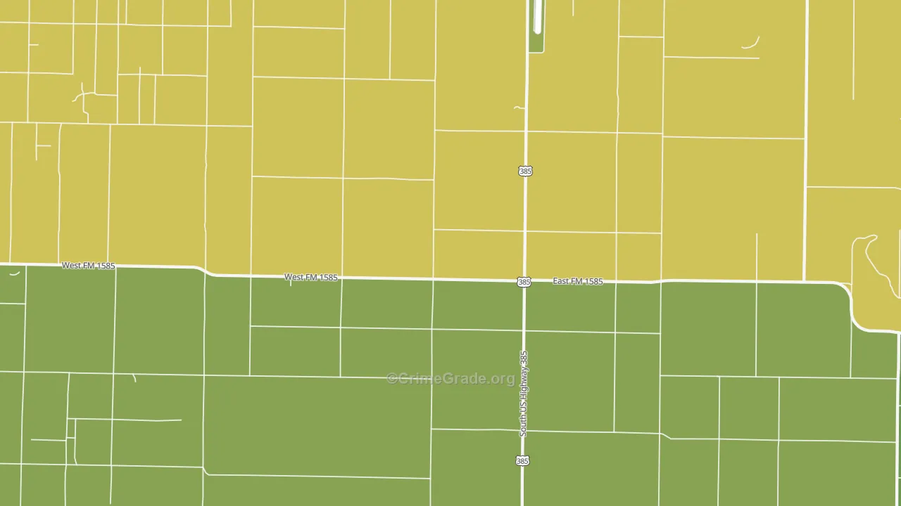 Clauene, TX Map of Drug-Related Crime Rates