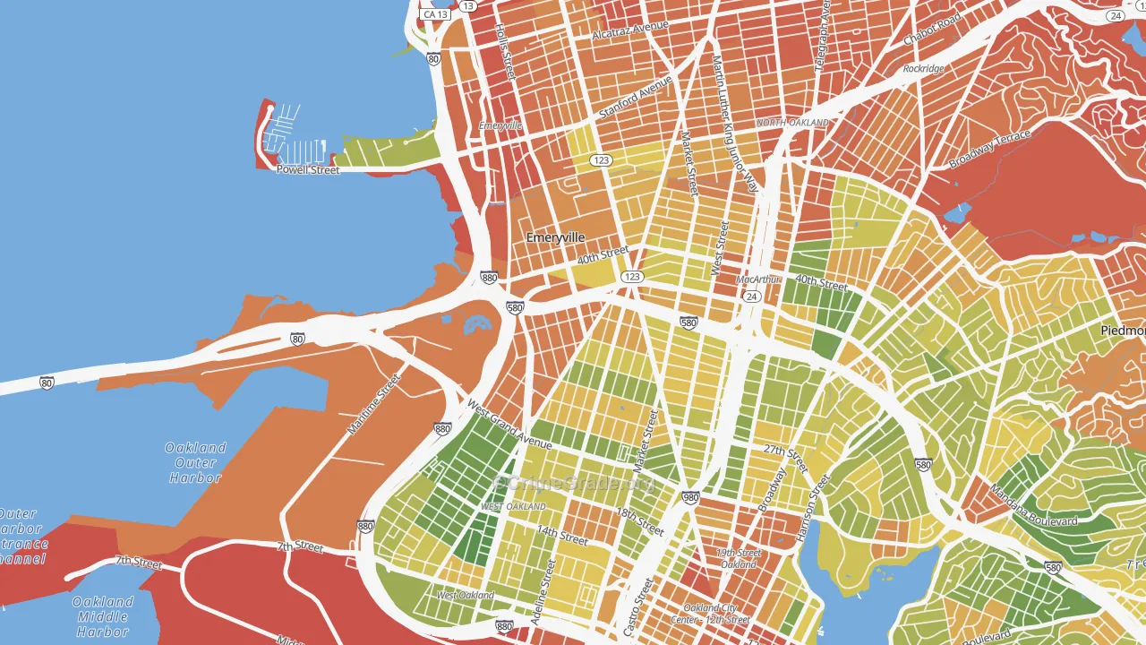 Clawson, Emeryville, CA Map of Drug-Related Crime Rates