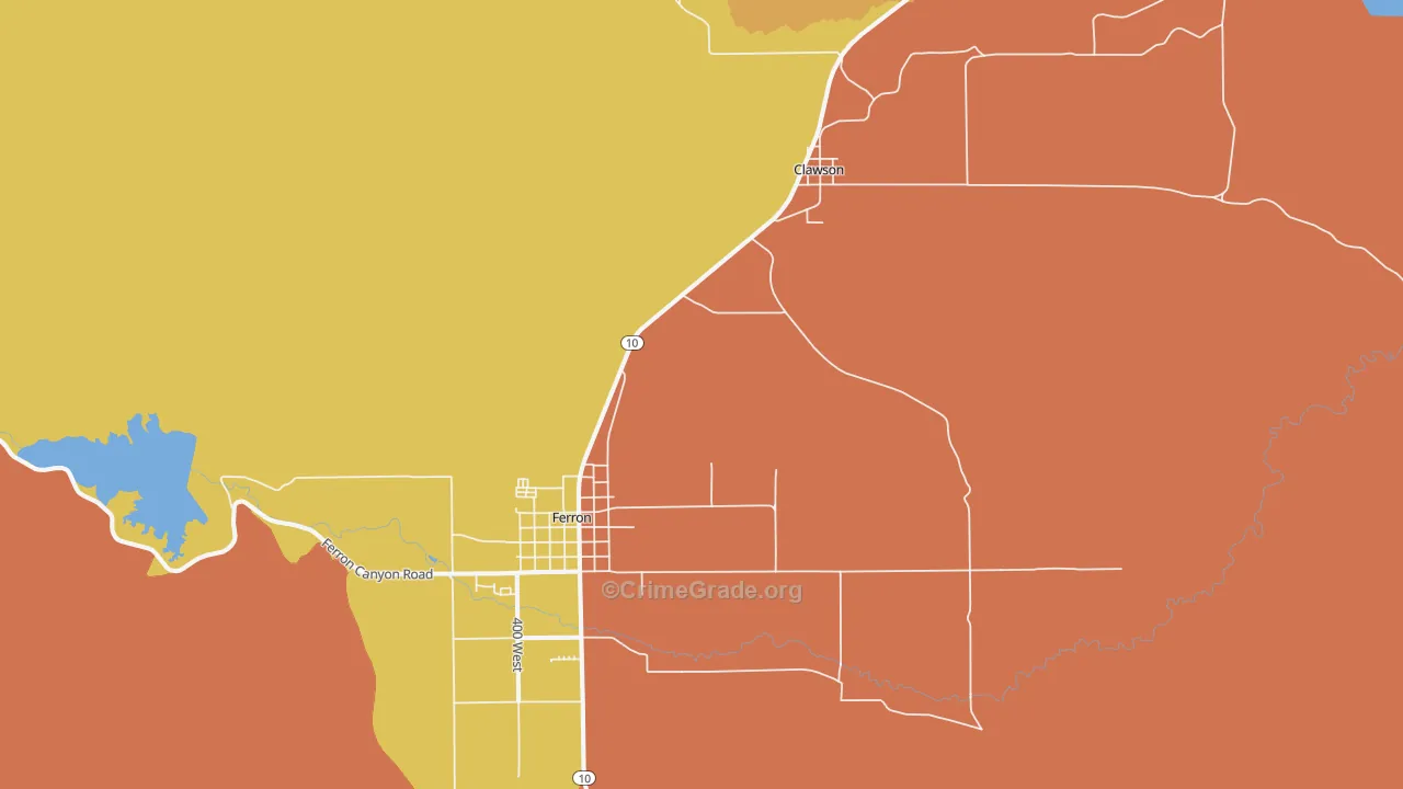 Clawson, UT Map of Drug-Related Crime Rates