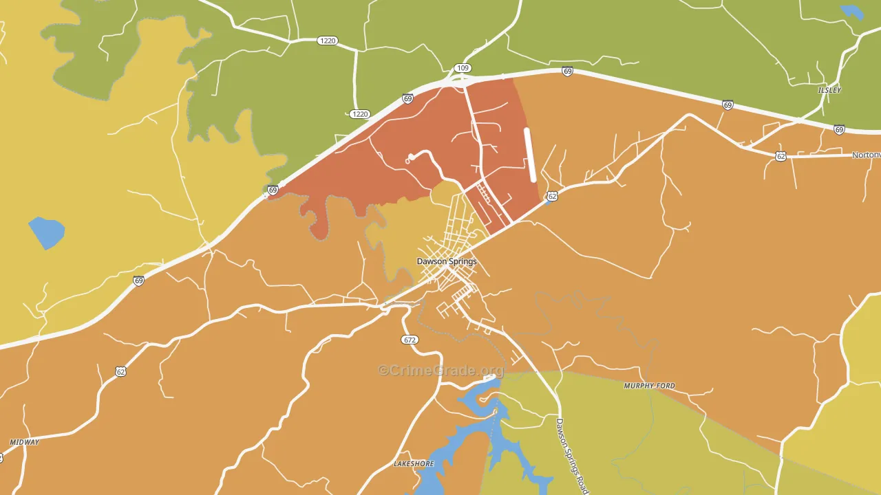 Claxton, KY Map of Drug-Related Crime Rates