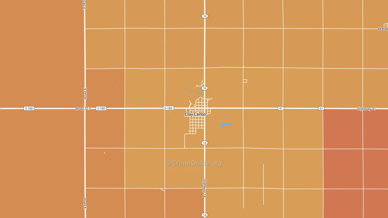 Clay Center, NE Map of Drug-Related Crime Rates