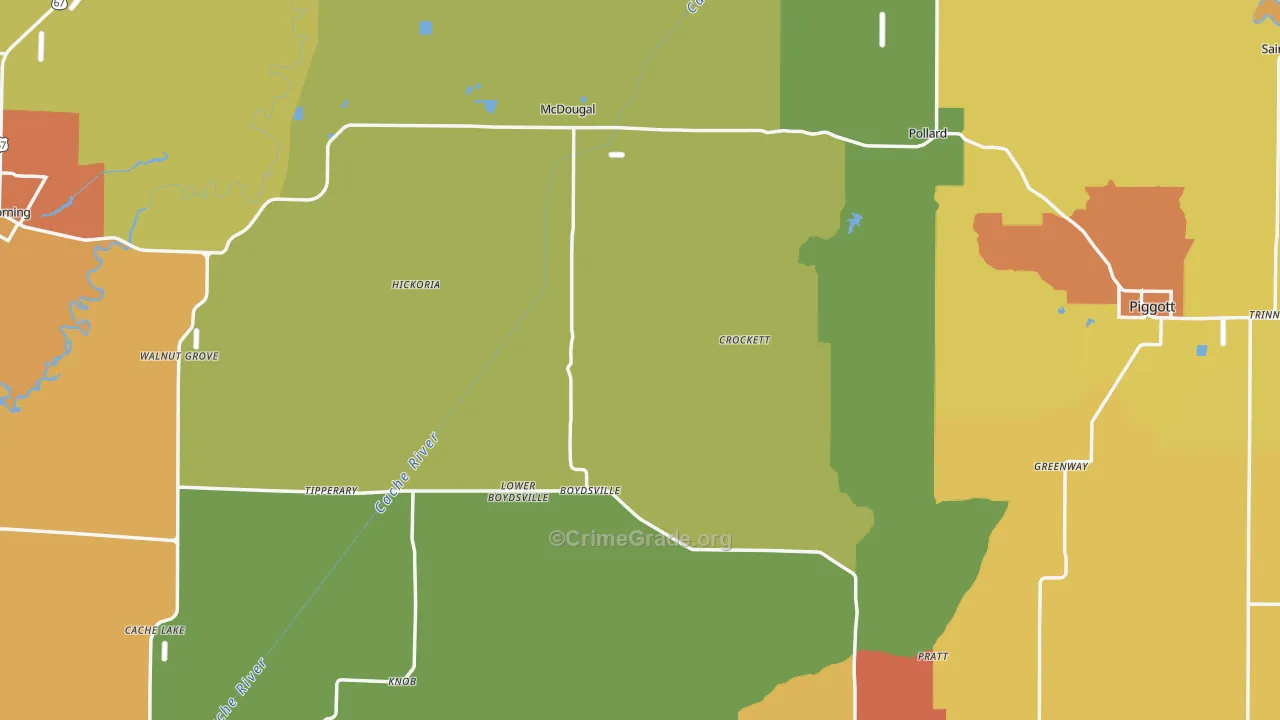 Clay County, AR Map of Drug-Related Crime Rates
