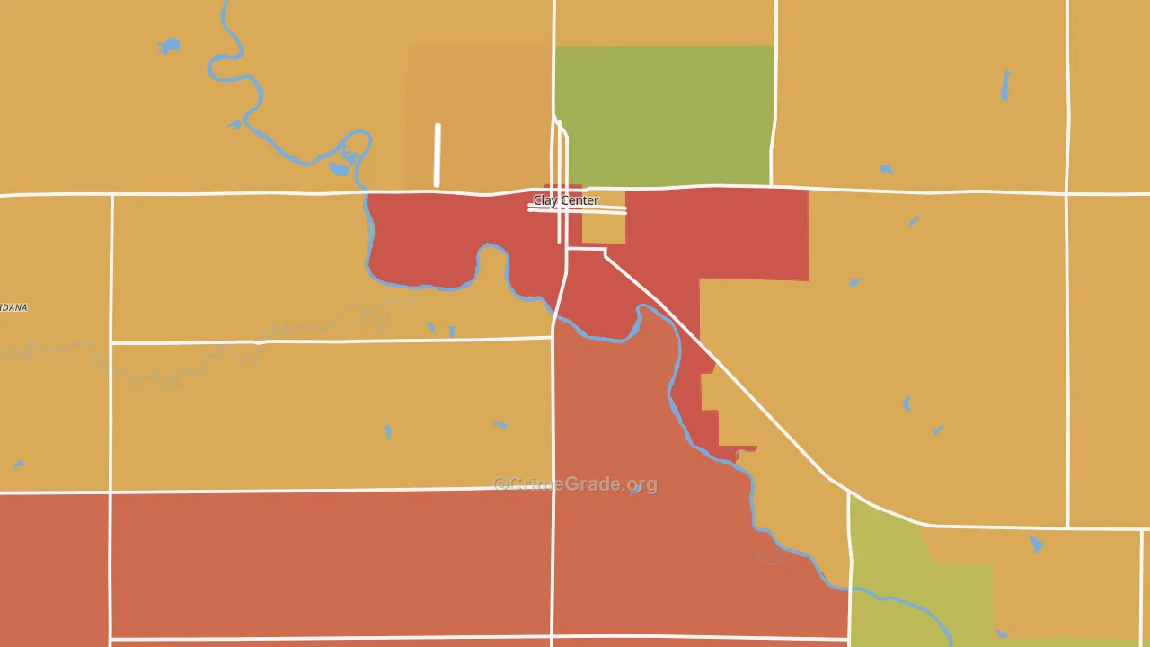 Clay County, KS Map of Drug-Related Crime Rates