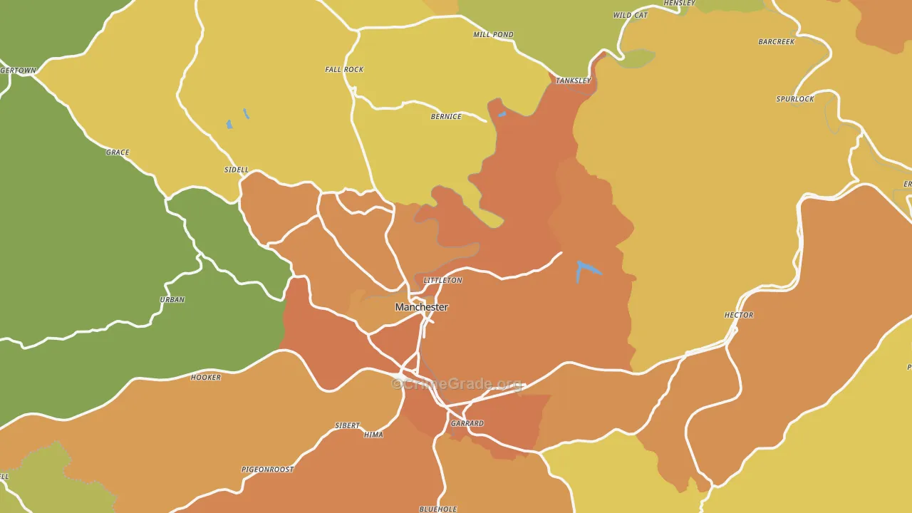 Clay County, KY Map of Drug-Related Crime Rates