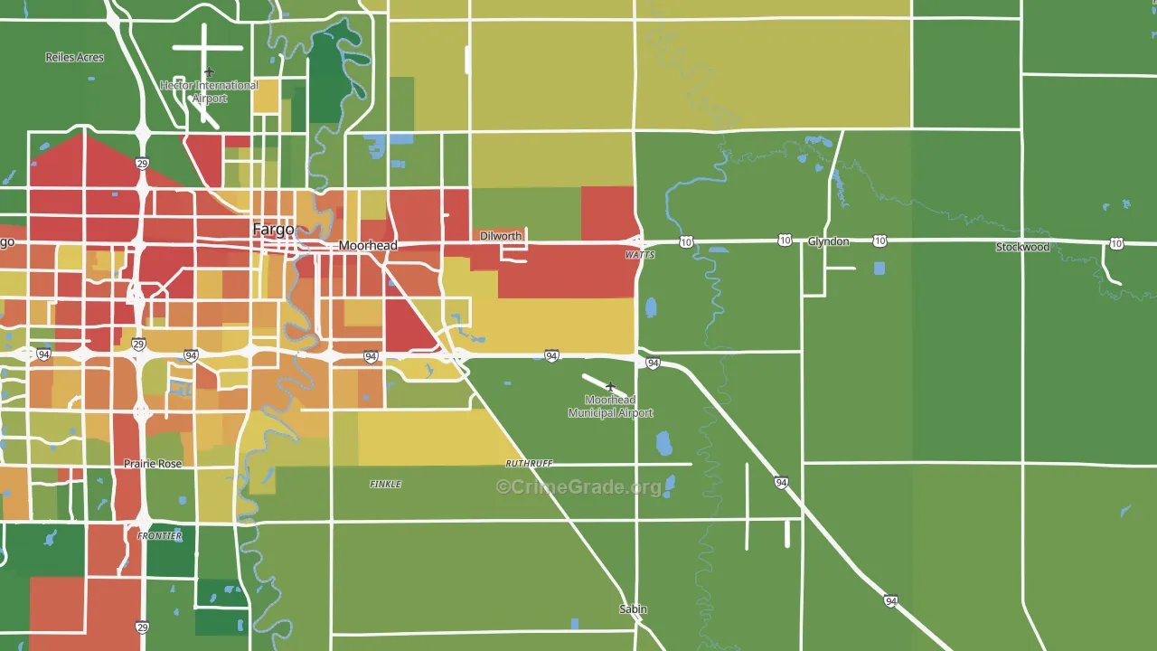 Clay County, MN Map of Drug-Related Crime Rates