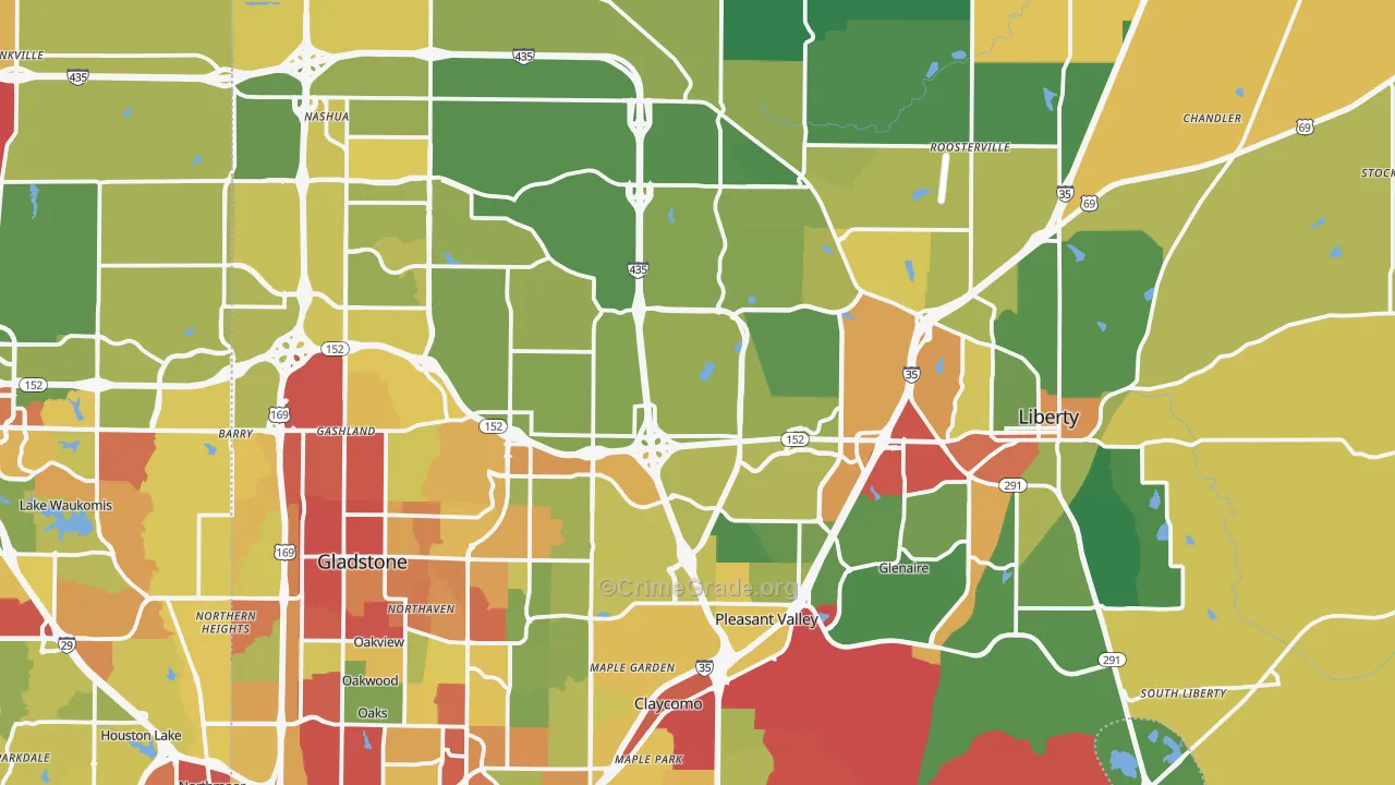 Clay County, MO Map of Drug-Related Crime Rates
