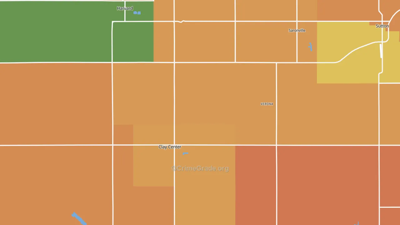 Clay County, NE Map of Drug-Related Crime Rates