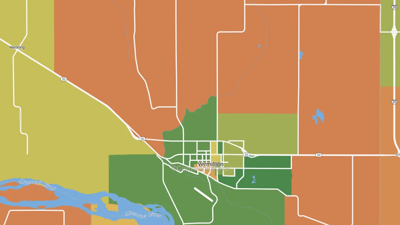 Clay County, SD Map of Drug-Related Crime Rates