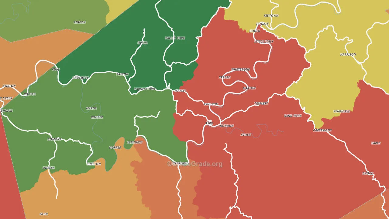Clay County, WV Map of Drug-Related Crime Rates