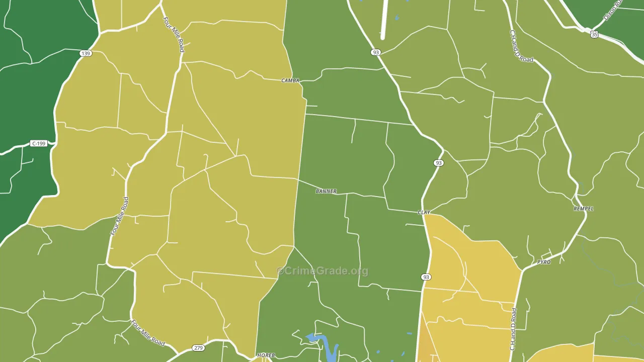 Clay, OH Map of Drug-Related Crime Rates